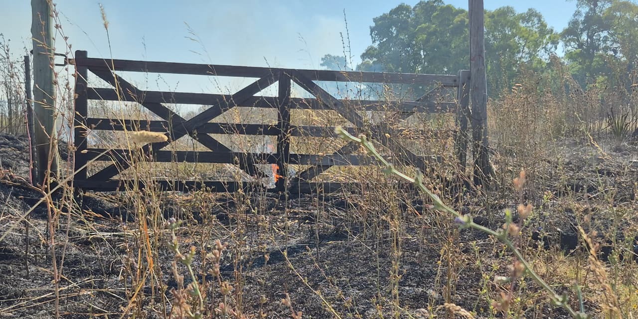 Nuevo incendio de pastizales consumi� 30 hect�reas y dej� a dos bomberos heridos